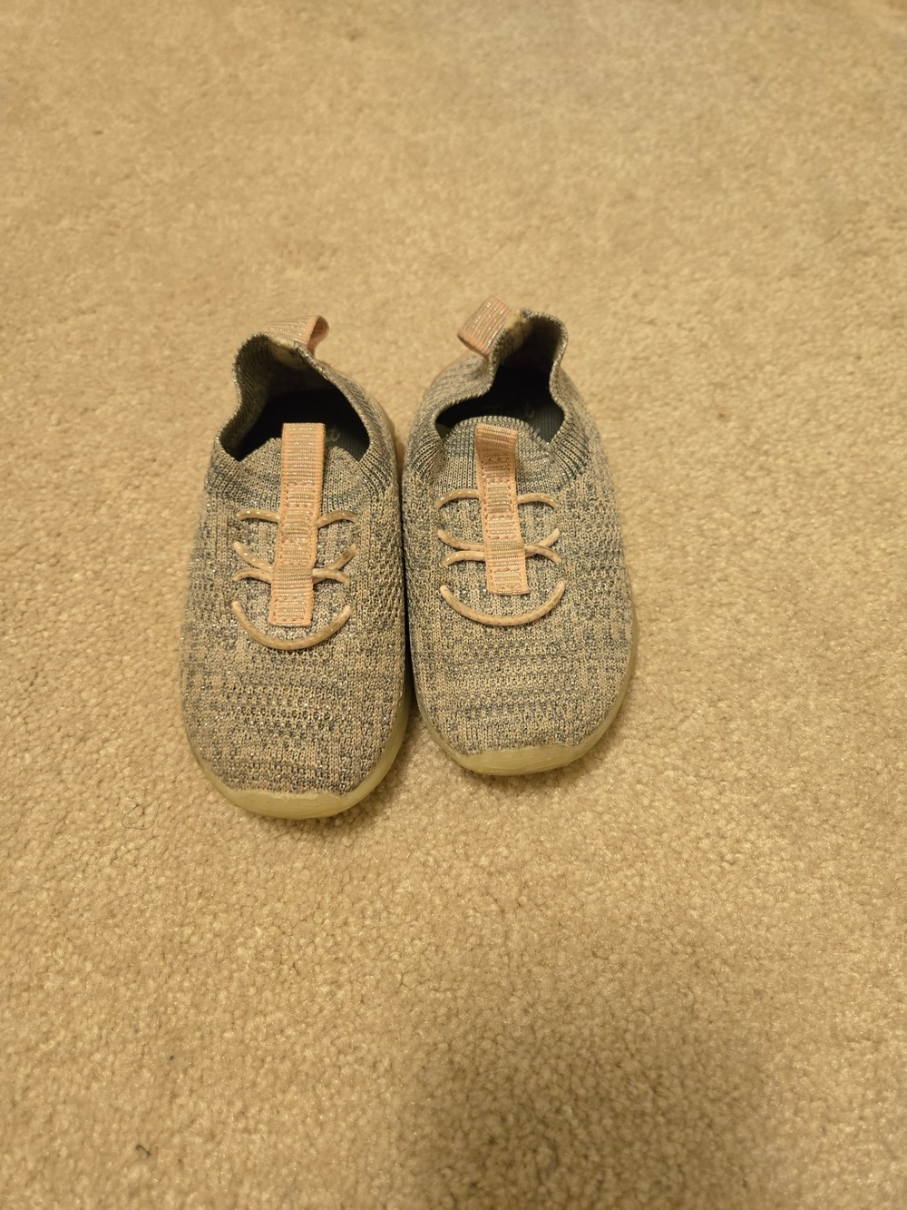 Toddler Knit Slip-On Sneakers - Grey And Pink